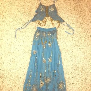 Authentic belly dance outfit tie top & hook bottom